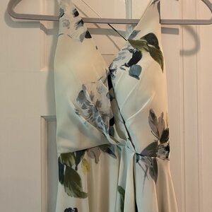 JennYoo dress full length with asymmetrical ruffle front